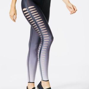 Ultracor Black and Gray Gradient Leggings with Ladder Cutouts